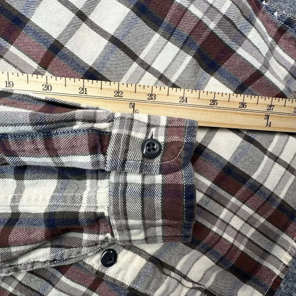 J. Crew Plaid Button Down Shirt Mens Medium Brown Cream Long‎ Sleeve Excellent